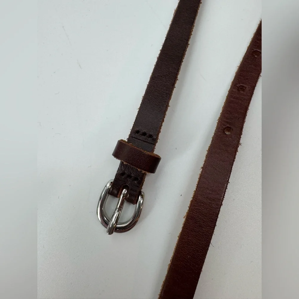 Vintage Leather Belt with Metal Bead Detail – Adjustable, Western Boho Style